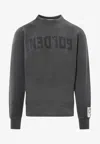 Golden Goose Db Perforated Logo Distressed Sweatshirt In Gray