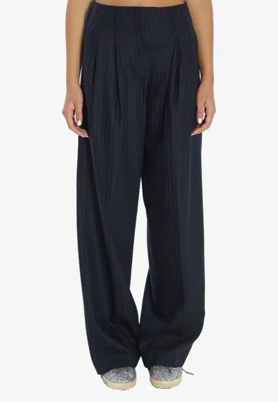 Golden Goose Db Pinstriped Pants In Blue