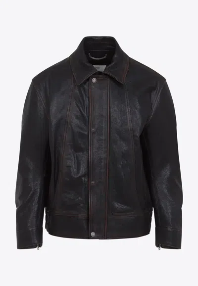 Golden Goose Db Prince Nappa Leather Bomber Jacket In Black