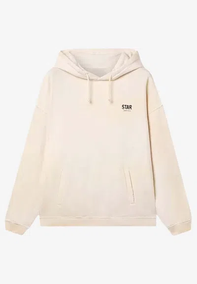 Golden Goose Db Printed Star Logo Hooded Sweatshirt In Neutral