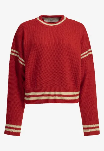 Golden Goose Db Rachel Crewneck Sweater In Red