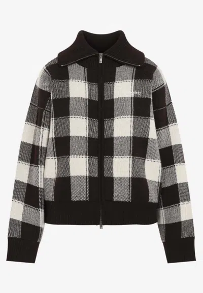 Golden Goose Db Rachelle Plaid Check Wool Cardigan In Multicolor