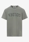 Golden Goose Db Reverse Logo Crewneck T-shirt In Gray