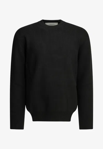 Golden Goose Db Reversed Golden Crewneck Sweater In Black