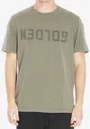 Golden Goose Db Reversed Golden Distressed T-shirt In Green