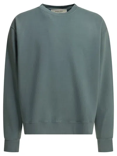 Golden Goose Db Reversed Golden Patch Sweatshirt In Blue