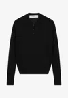 Golden Goose Db Ribbed Wool Polo Sweater In Black