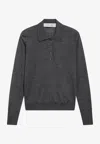 Golden Goose Db Ribbed Wool Polo Sweater In Gray
