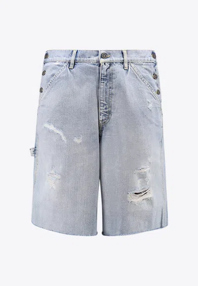 Golden Goose Db Ripped Denim Shorts
