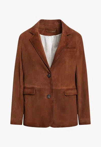 Golden Goose Db Robyn Suede Blazer In Brown