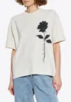 Golden Goose Db Rose Print Boxy T-shirt In White