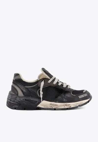 Golden Goose Db Running Dad Distressed Low-top Sneakers In Gray