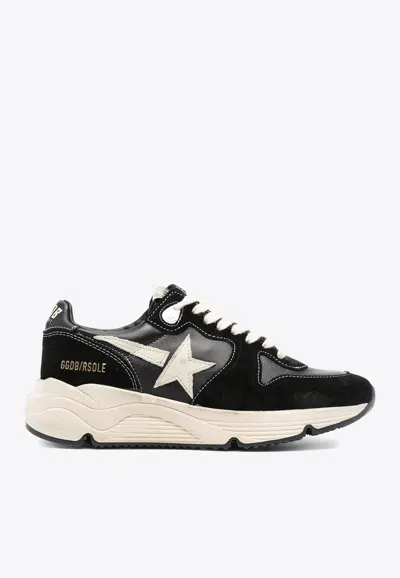 Golden Goose Db Running Sole Paneled Sneakers In Black