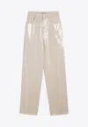 Golden Goose Db Sequin Embellished Pants In Beige