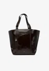 Golden Goose Db Shiny Leather Tote Bag In Brown