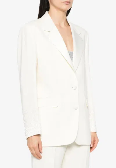 Golden Goose Db Single-breasted Beaded Blazer In White
