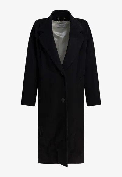 Golden Goose Db Single-breasted Cocoon Coat In Black