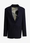 Golden Goose Db Single-breasted Pinstripe Blazer In Blue