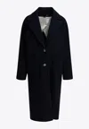 Golden Goose Db Single-breasted Wool Blend Coat In Black