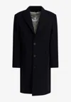 Golden Goose Db Single-breasted Wool Coat In Blue