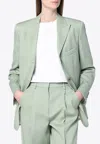 Golden Goose Db Single-breasted Wool Jacket In Green