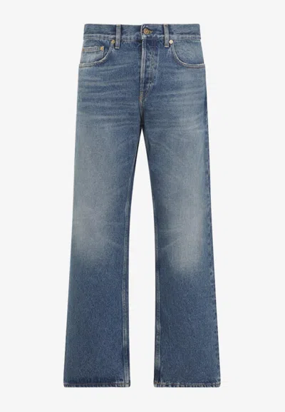 Golden Goose Db Skate Loose Overwashed Jeans In Gray