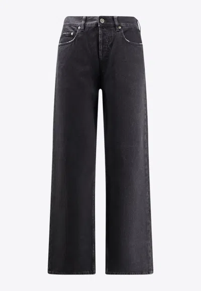 Golden Goose Db Skate Straight-leg Faded Jeans In Black