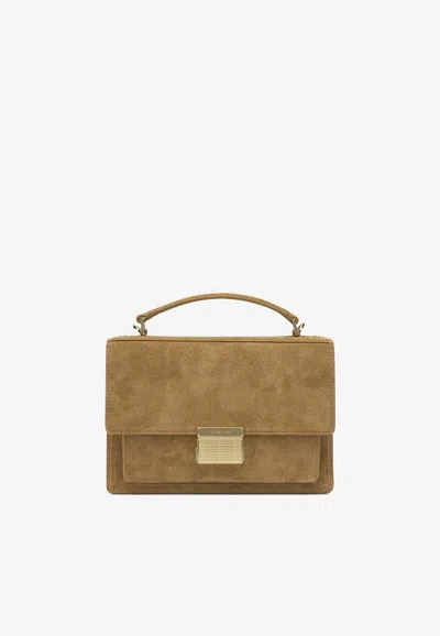 Golden Goose Db Small Venezia Suede Handbag In Brown