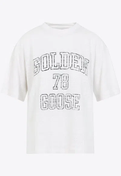 Golden Goose Db Stamped Logo Boxy T-shirt In White