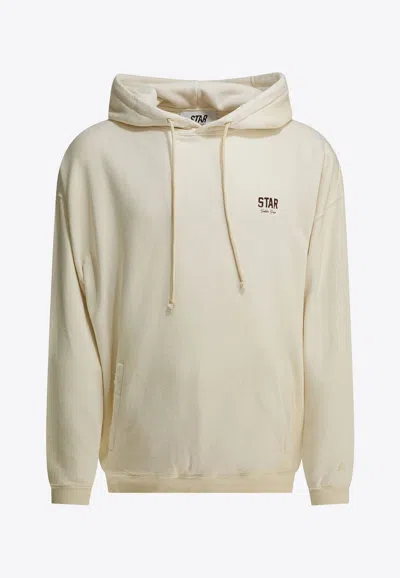 Golden Goose Db Star Logo Print Hooded Sweatshirt In Gray