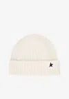 Golden Goose Db Star Logo Wool Beanie In White