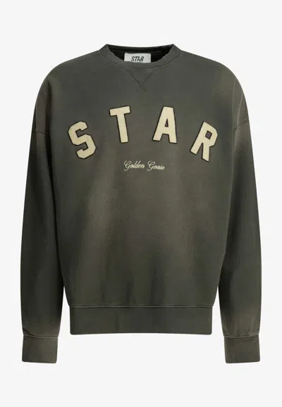 Golden Goose Db Star Patch Faded Sweatshirt In Gray