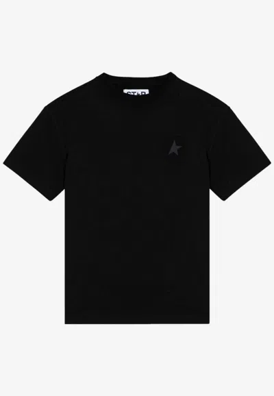 Golden Goose Db Star Print Crewneck T-shirt In Black