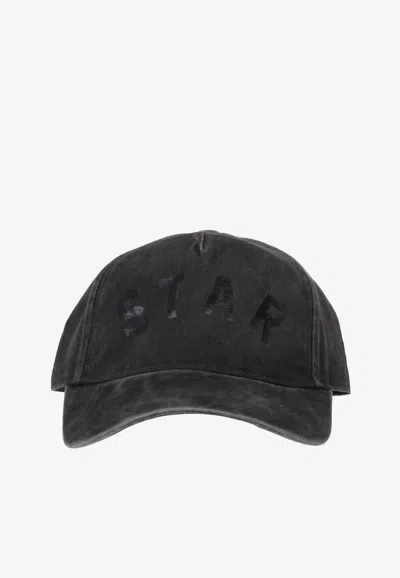 Golden Goose Db Star Print Faded Baseball Cap In Gray