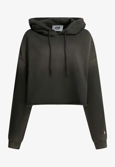 Golden Goose Db Star Print Faded Hooded Sweatshirt In Gray