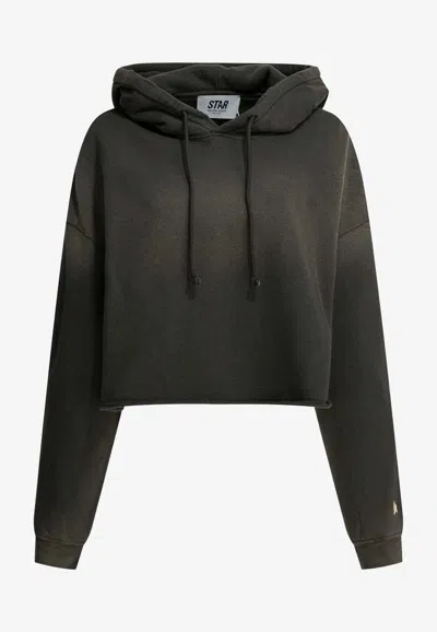 Golden Goose Db Star Print Vintage Hooded Sweatshirt In Gray