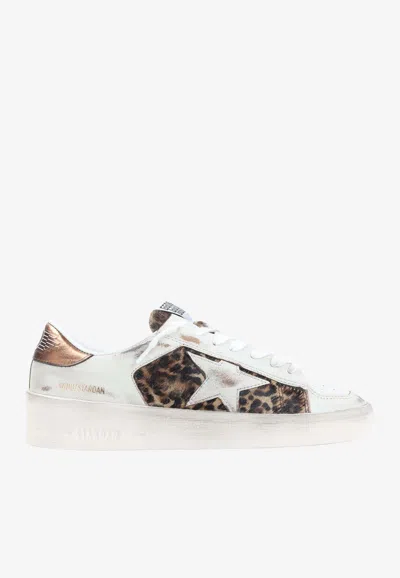 Golden Goose Db Stardan Leopard-print Leather Sneakers In White