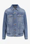 Golden Goose Db Stonewashed Denim Jacket In Blue