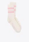 Golden Goose Db Striped Logo Ankle Socks In Neutral