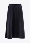 Golden Goose Db Striped Wool Midi Skirt In Blue