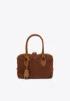 Golden Goose Db Suede Top Handle Bag In Brown