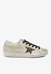 Golden Goose Db Super-star Distressed Leather Low-top Sneakers In Neutral