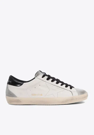 Golden Goose Db Super-star Distressed Leather Sneakers In White