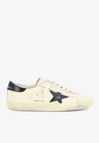 Golden Goose Db Super-star Distressed Leather Sneakers In White