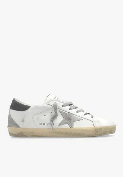 Golden Goose Db Super-star Distressed Leather Sneakers In White