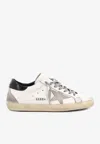Golden Goose Db Super-star Distressed Leather Sneakers In White