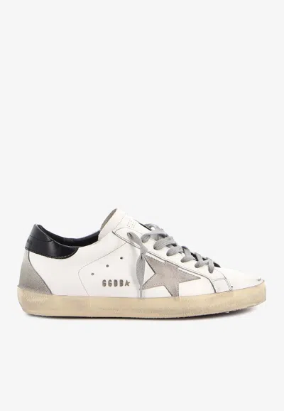 Golden Goose Db Super-star Distressed Leather Sneakers In White