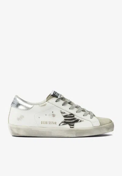 Golden Goose Db Super-star Distressed Low-top Sneakers In White