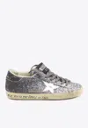 Golden Goose Db Super-star Glittered Low-top Sneakers In Silver