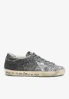 Golden Goose Db Super-star Glittered Low-top Sneakers In Silver